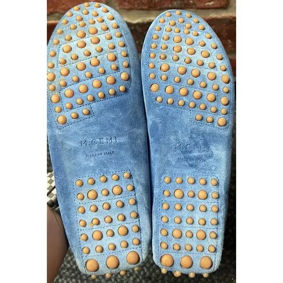 M Gemi The Felize Suede Moccasin Leather Loafers Driving Shoes Blue 39 - Picture 9 of 9